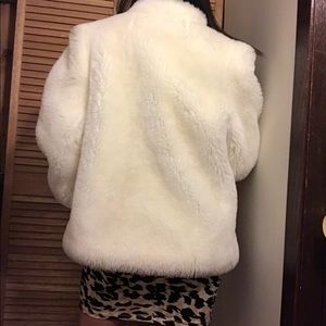 Vintage white faux fur coat